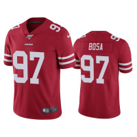 Men San Francisco 49ers #97 Nick Bosa 100th Season Scarlet Vapor Limited Jersey