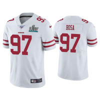 Men San Francisco 49ers #97 Nick Bosa Super Bowl LIV White Vapor Limited Jersey