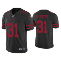 Men San Francisco 49ers #31 Raheem Mostert 100th Season Black Vapor Limited Jersey