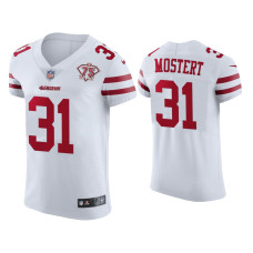 Men San Francisco 49ers #31 75th Anniversary Raheem Mostert White Elite Jersey