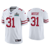 Men San Francisco 49ers #31 Raheem Mostert Super Bowl LIV White Vapor Limited Jersey