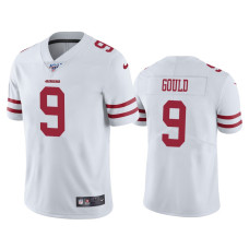 Men San Francisco 49ers #9 Robbie Gould 100th Season White Vapor Limited Jersey