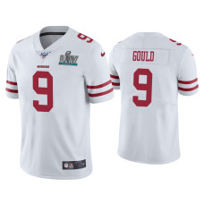 Men San Francisco 49ers #9 Robbie Gould Super Bowl LIV White Vapor Limited Jersey