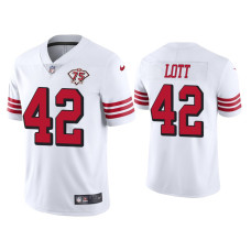 Men San Francisco 49ers #42 75th Anniversary Ronnie Lott White Limited Jersey