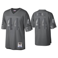 Men San Francisco 49ers #44 Tom Rathman Charcoal 1990 Throwback Metal Legacy Jersey