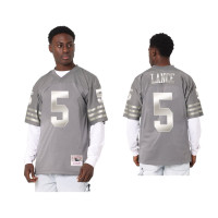 Men San Francisco 49ers #5 Trey Lance Charcoal Throwback Metal Works Jersey