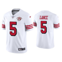 Men San Francisco 49ers #5 75th Anniversary Trey Lance White Limited Jersey