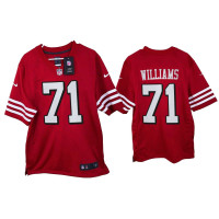 Men San Francisco 49ers #71 Trent Williams Scarlet 2021 Game Throwback Jersey