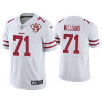 Men San Francisco 49ers #71 Trent Williams White 75th Anniversary Patch Limited Jersey