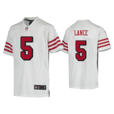 Youth San Francisco 49ers #5 Trey Lance White Color Rush Game Jersey