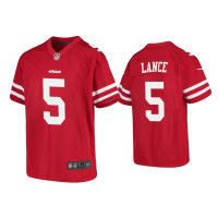 Youth San Francisco 49ers #5 Trey Lance Scarlet Game Jersey