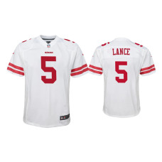 Youth San Francisco 49ers #5 Trey Lance White Game Jersey