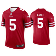 Men San Francisco 49ers #5 Trey Lance Scarlet Legend Jersey