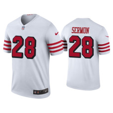 Men San Francisco 49ers #28 Color Rush Legend Trey Sermon White Jersey