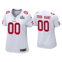 Women San Francisco 49ers #00 Custom Super Bowl LIV White Game Jersey