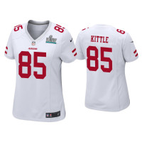 Women San Francisco 49ers #85 George Kittle Super Bowl LIV White Game Jersey