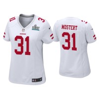 Women San Francisco 49ers #31 Raheem Mostert Super Bowl LIV White Game Jersey