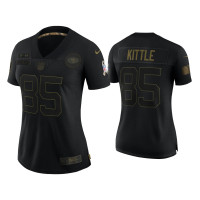 Women San Francisco 49ers #85 George Kittle Black 2020 Salute To Service Limited Jersey