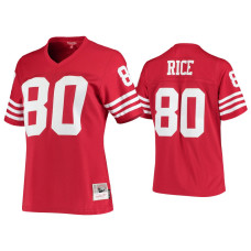 Women San Francisco 49ers #80 Jerry Rice Scarlet 1990 Legacy Replica Jersey