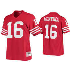 Women San Francisco 49ers #16 Joe Montana Scarlet 1990 Legacy Replica Jersey