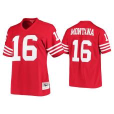 Women San Francisco 49ers #16 Joe Montana Scarlet Legacy Replica 1990 Jersey