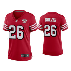 Women San Francisco 49ers #26 Josh Norman Scarlet 75th Anniversary Game Jersey