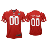 Youth San Francisco 49ers #00 Custom Super Bowl LIV Scarlet Game Jersey