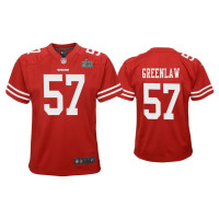 Youth San Francisco 49ers #57 Dre Greenlaw Super Bowl LIV Scarlet Game Jersey