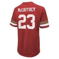 Christian McCaffrey San Francisco 49ers Majestic Threads Name & Number Oversize Fit T-Shirt - Scarlet