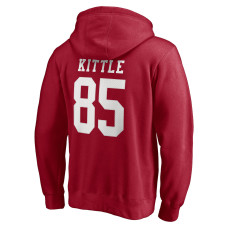 George Kittle San Francisco 49ers Fanatics Branded Big & Tall Fleece Name & Number Pullover Hoodie - Scarlet