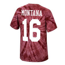 Joe Montana San Francisco 49ers Mitchell & Ness Tie-Dye Retired Player Name & Number T-Shirt - Scarlet