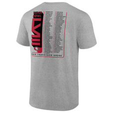 San Francisco 49ers Fanatics Branded 2023 NFC Champions Two-Sided Roster Big & Tall T-Shirt - Heather Gray