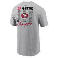 San Francisco 49ers Nike 2023 NFC Champions Roster T-Shirt - Heather Gray